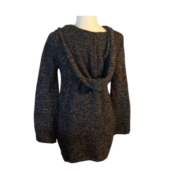 Sophie Max wool blend toggle closure hooded black marled knit cardigan. Sz XS - Picture 4 of 12